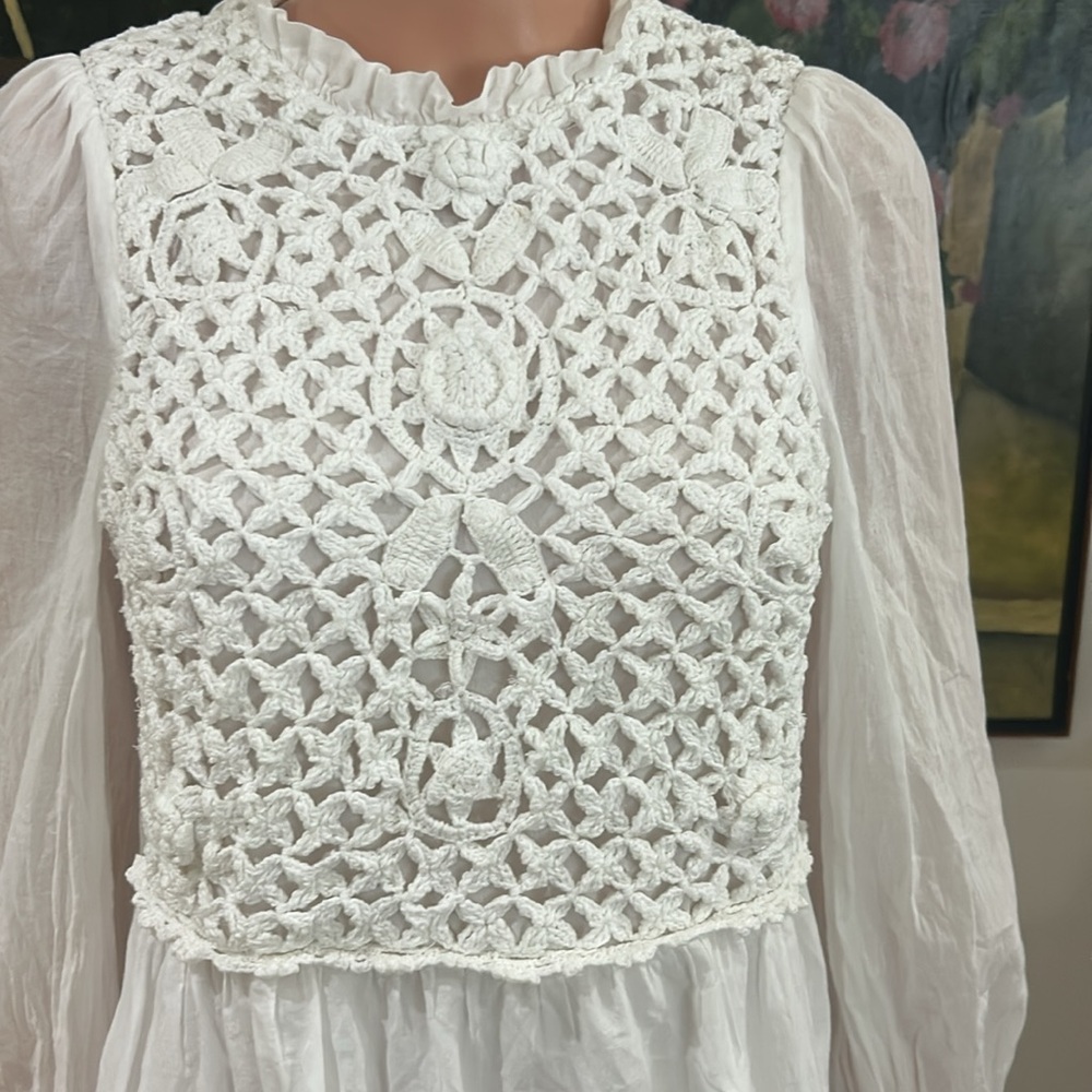 SAYLOR Felice white mini dress with crotchet front panel - Picture 6 of 10